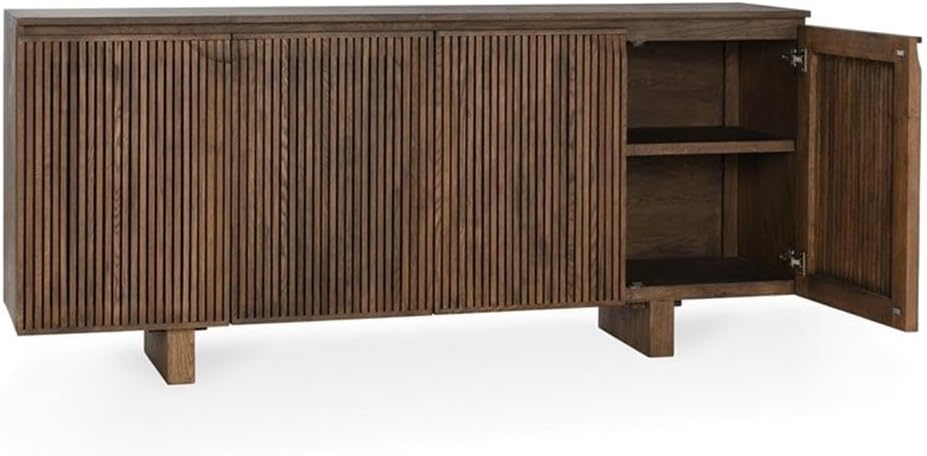Modern Slatted Wood Sideboard