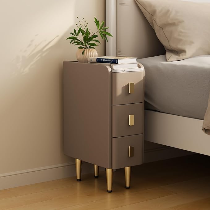 AQIMUELE Narrow Nightstand with Drawers