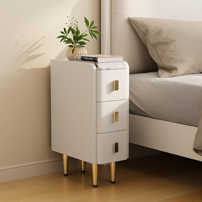AQIMUELE Narrow Nightstand with Drawers