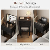 Muwuele Small Vanity Desk with Mirror & Lights