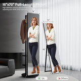 Muwuele Full Length Mirror Coat Rack with Wheels