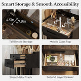 Muwuele Small Vanity Desk with Mirror & Lights