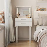 Muwuele Small Vanity Desk with Mirror & Lights