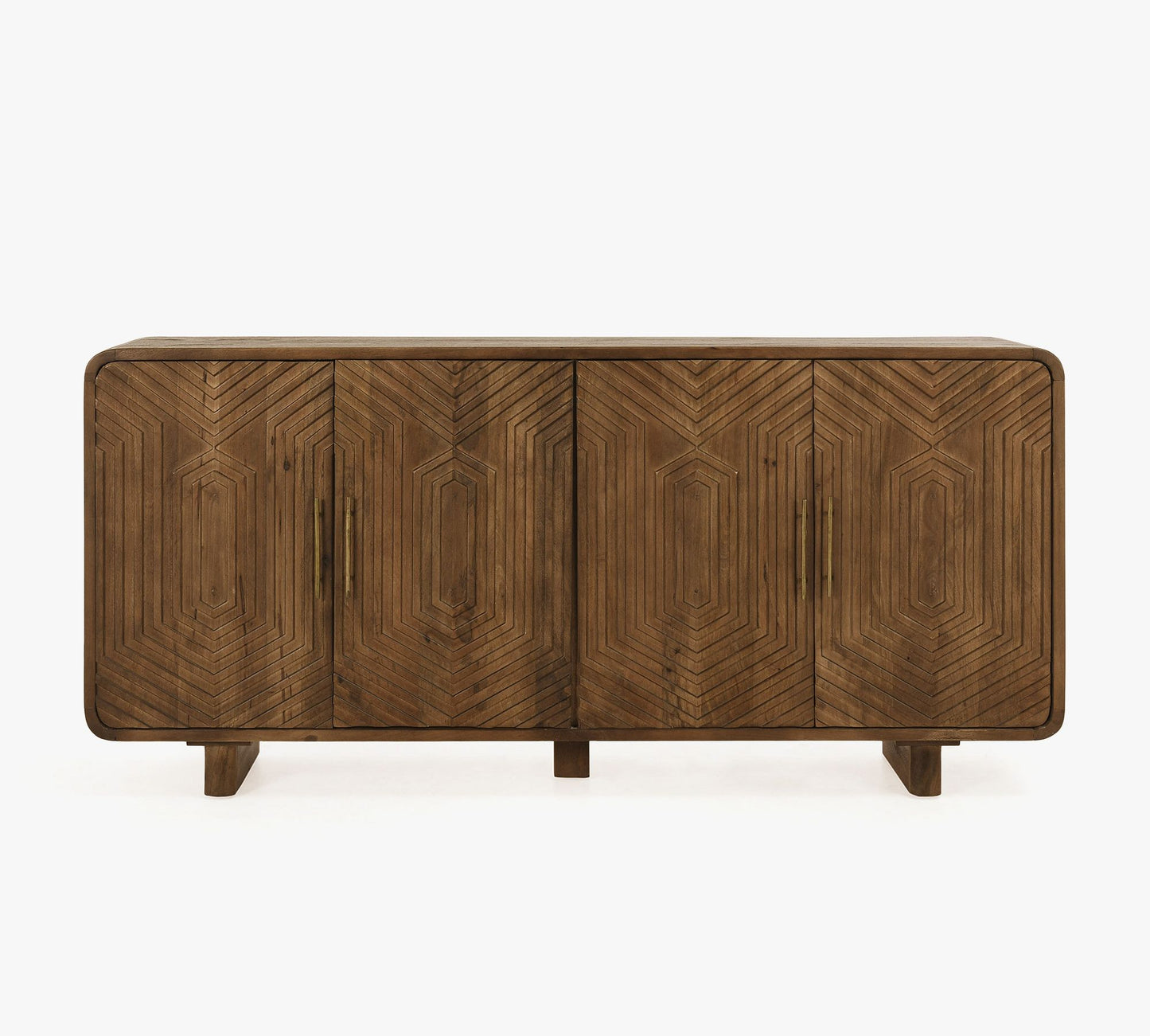 Geometric Wood Pattern Sideboard