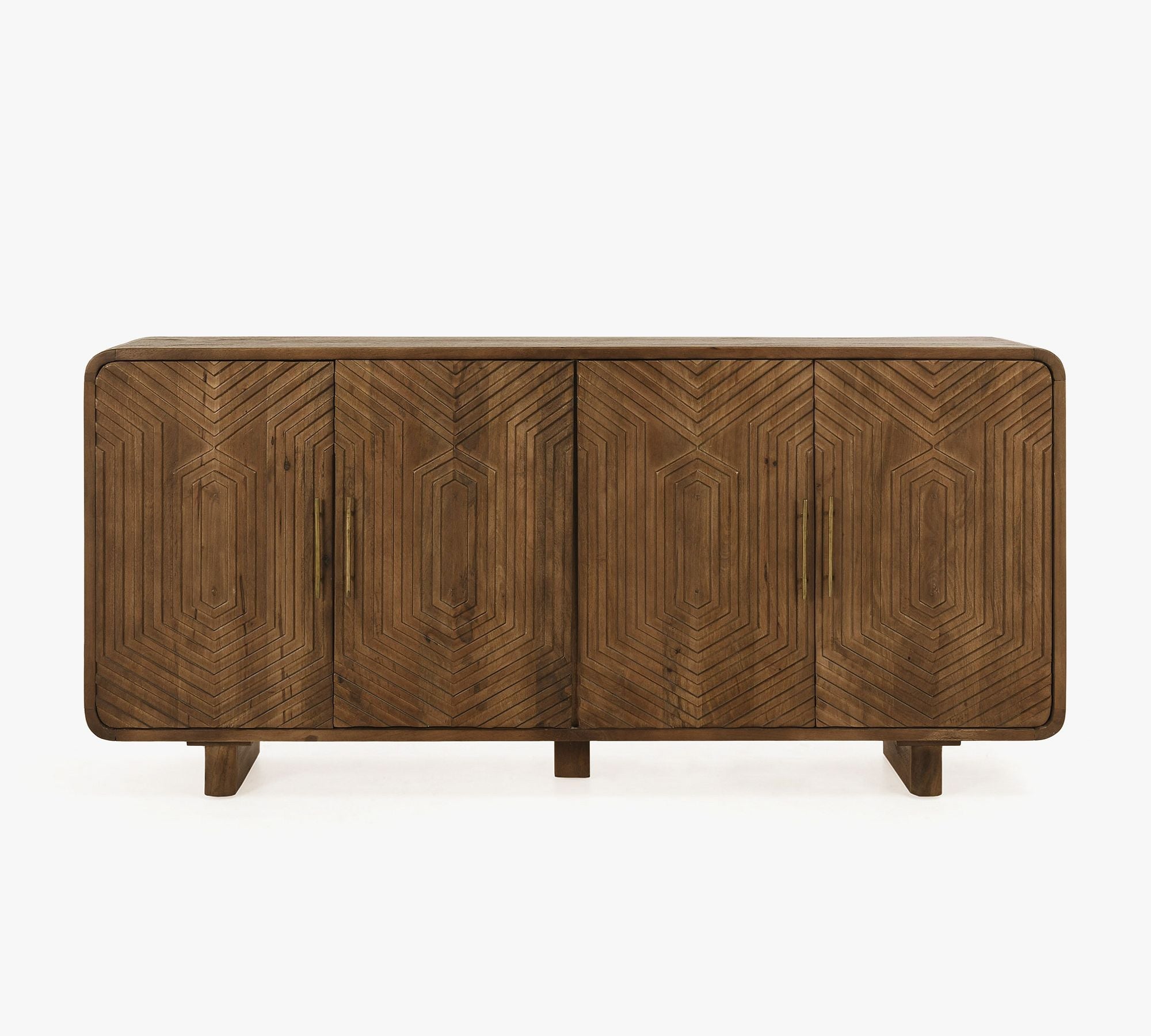 Geometric Wood Pattern Sideboard