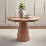 Antakya Modern Solid Wood 4 Seater Round Dining Table Set