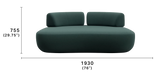 Aura Island Sofa with Deep Seating