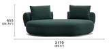 Aura Island Sofa with Large Back