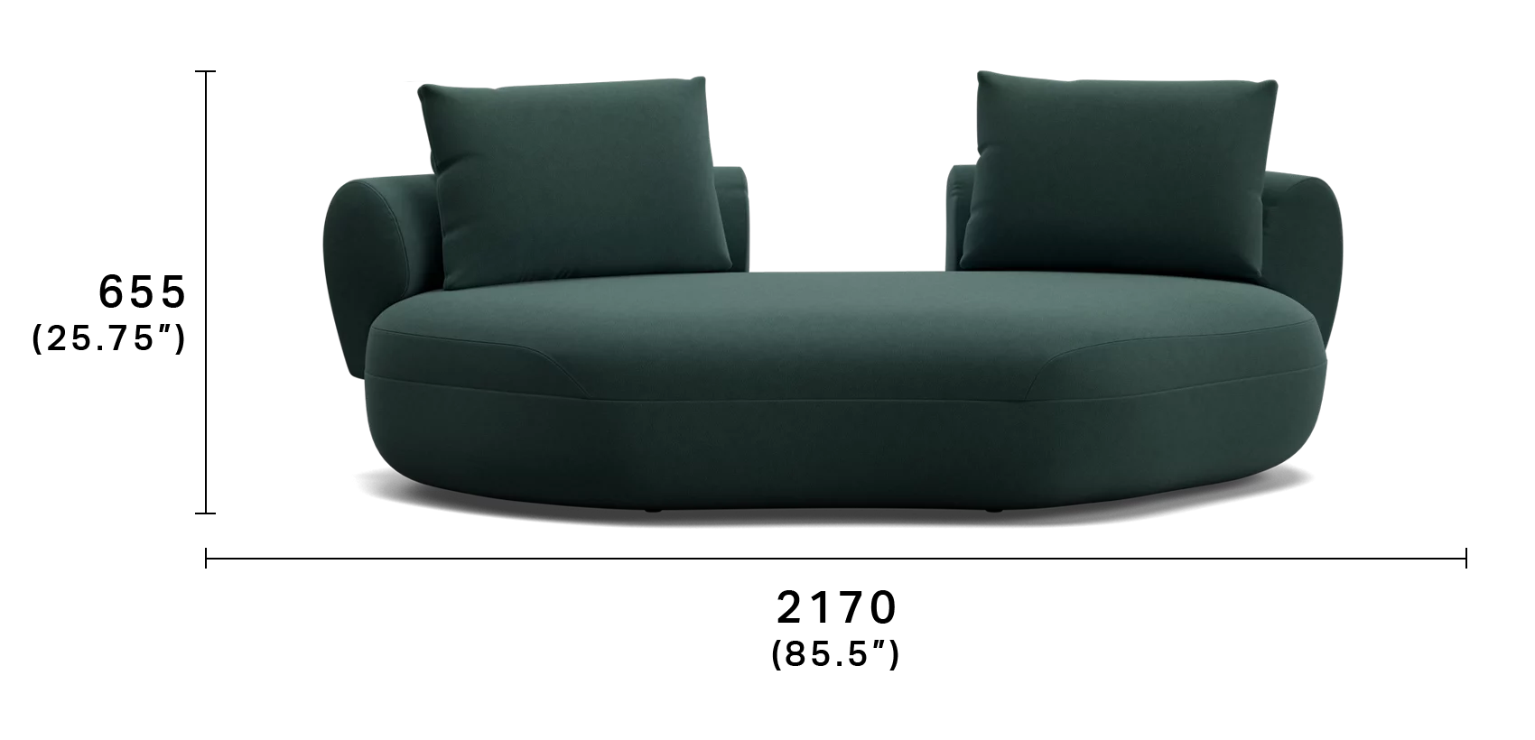 Aura Island Sofa with Large Back