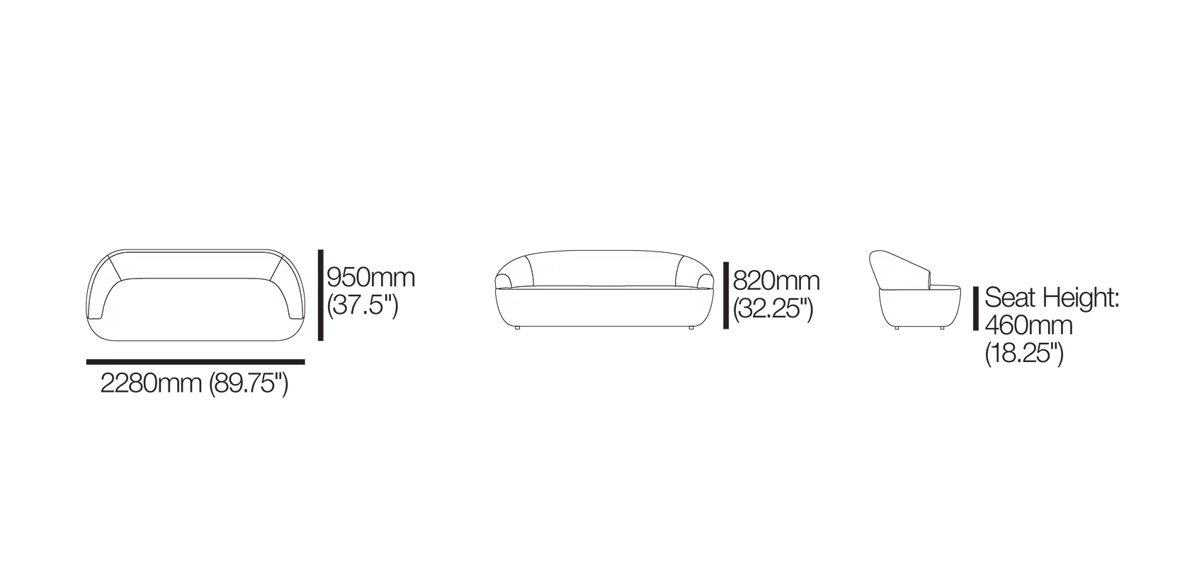 Aura 2.5 Seater Sofa
