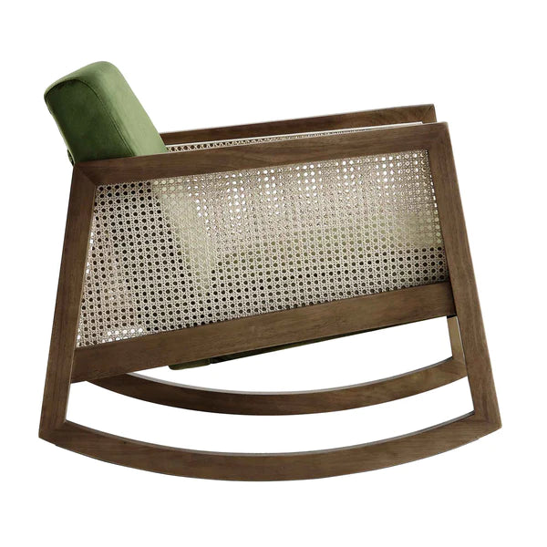 Carindale Solid Wood Rattan Rocking Armchair