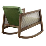 Carindale Solid Wood Rattan Rocking Armchair