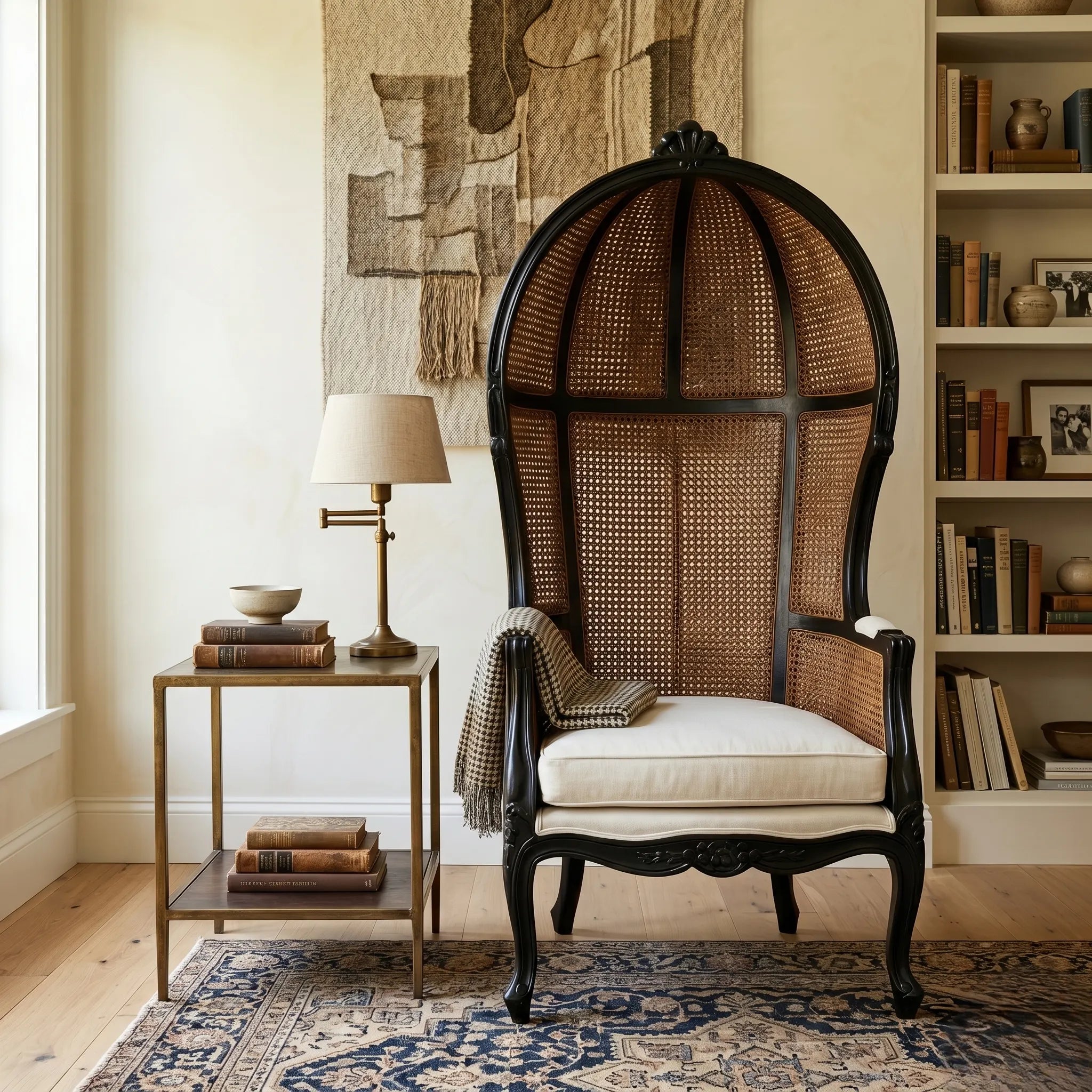 Cayenne Solid Wood Rattan Wing Chair
