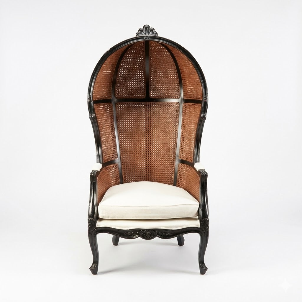 Cayenne Solid Wood Rattan Wing Chair