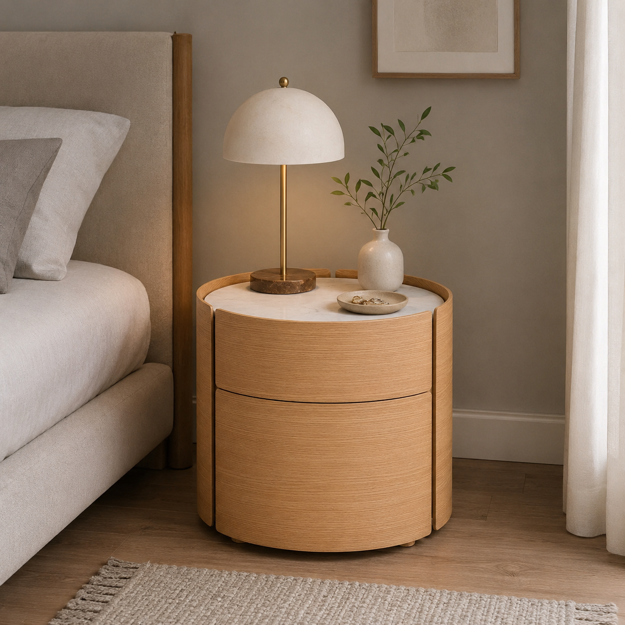Riven Nightstand with Ceramic Top