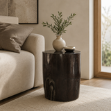 Petrified Wood Stool, Espresso (8"-10")