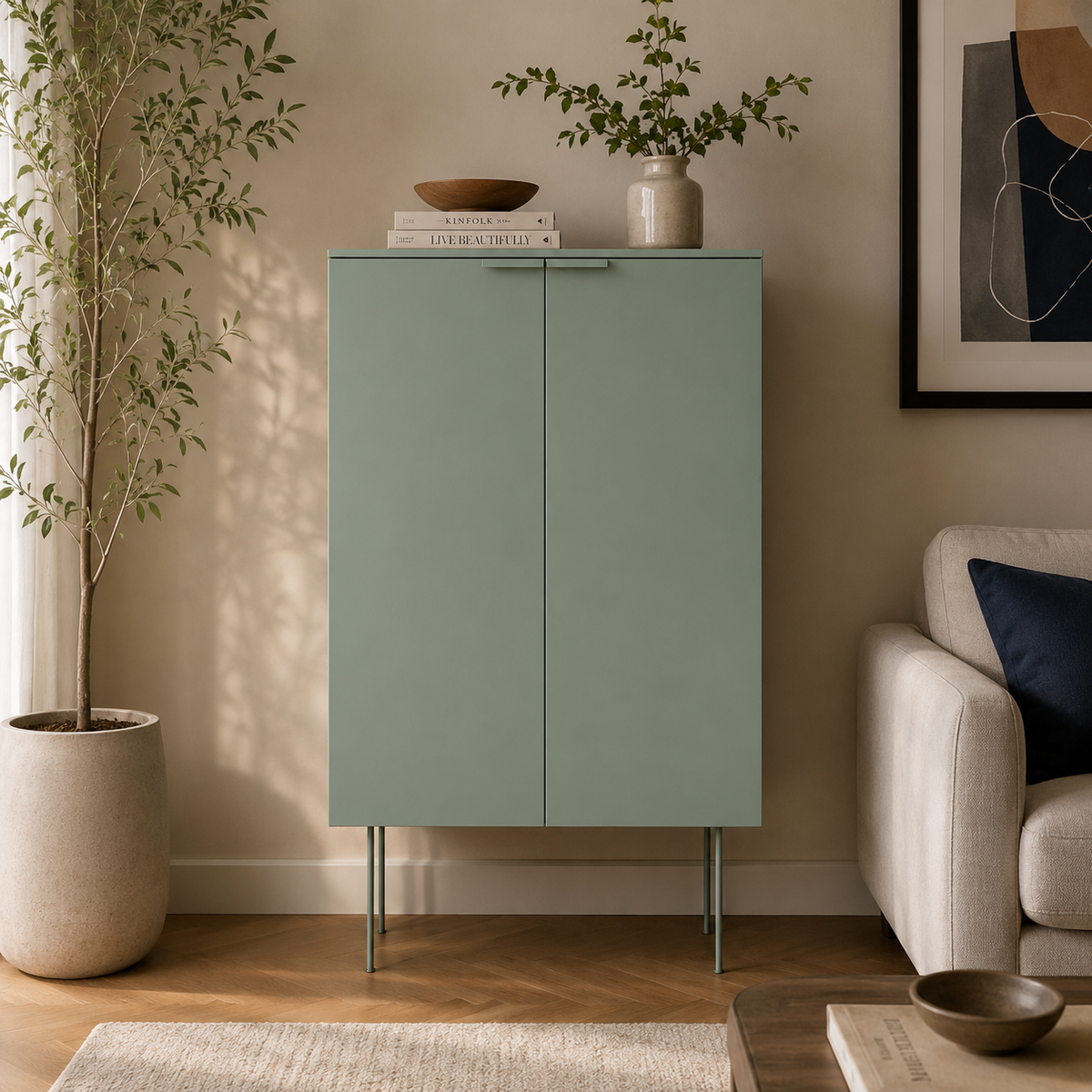 Modern 2-Door Display Cabinet