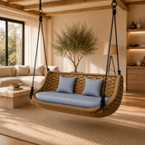 Handwoven Wicker Hanging Swing Sofa