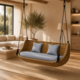 Handwoven Wicker Hanging Swing Sofa