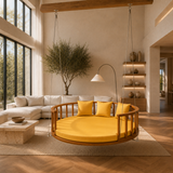 Circular Wooden Hanging Daybed Swing