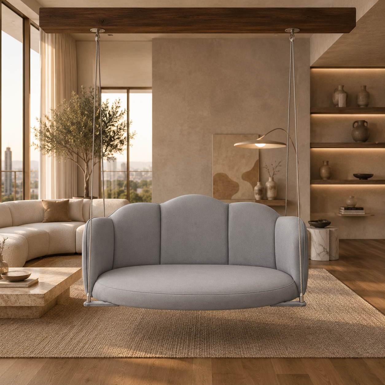 Cloud Curve Hanging Swing Sofa