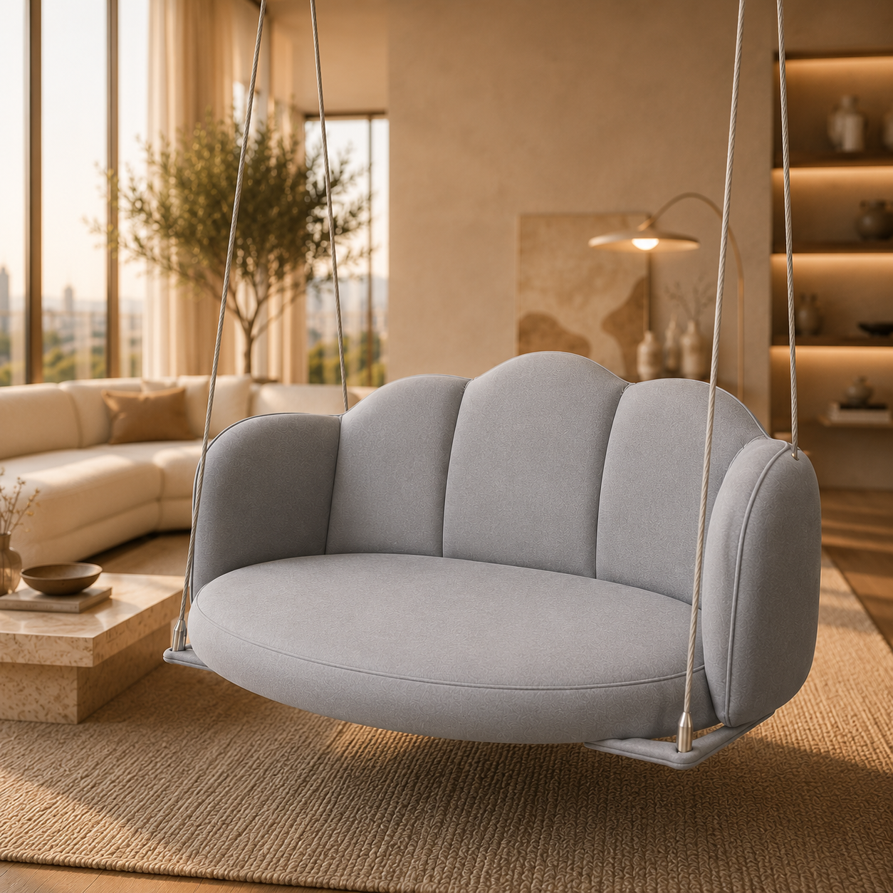 Cloud Curve Hanging Swing Sofa