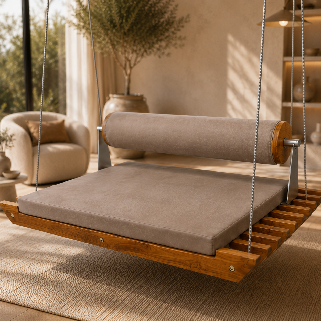 Teak Floating Daybed Swing