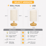 Minimalist Wooden Bedside Lamp,