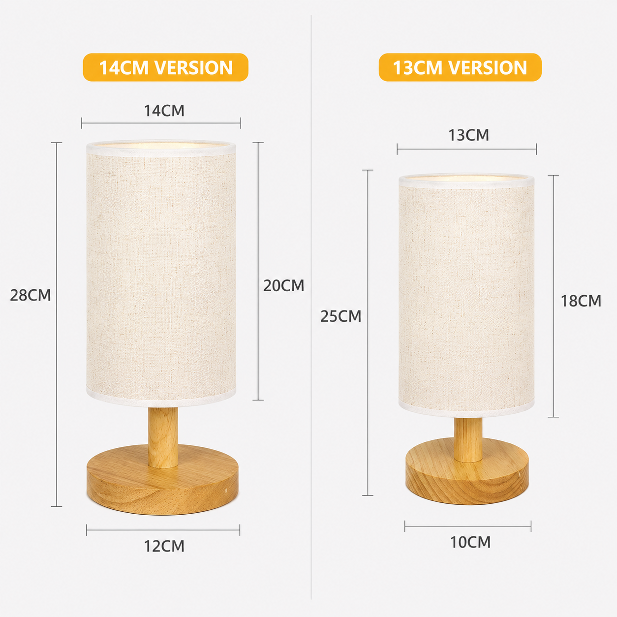 Minimalist Wooden Bedside Lamp,