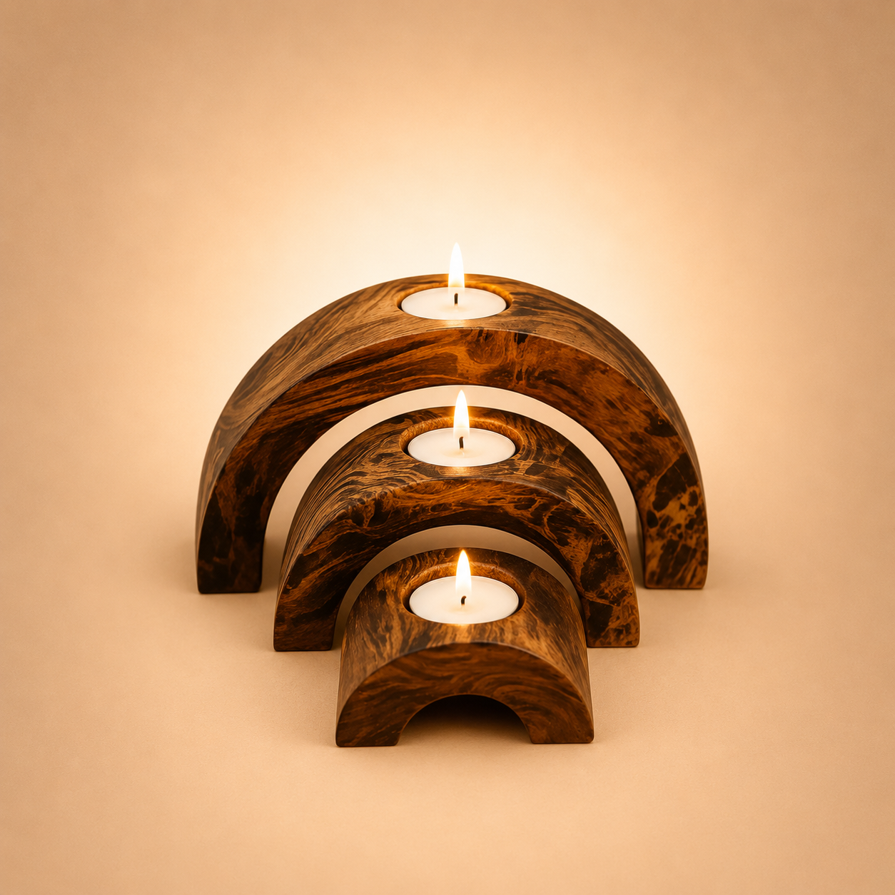 Aurora Wooden Tealight Set