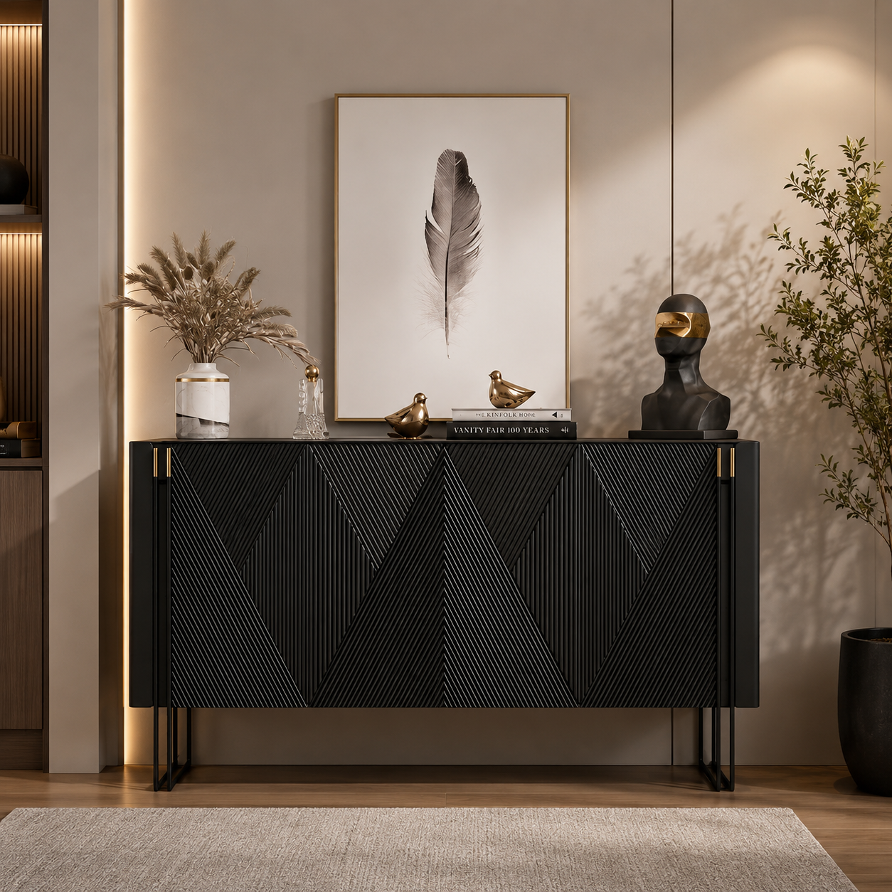 Italian style light luxury storage shoe cabinet