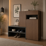 Fero Walnut Corner Shoe Storage