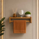 Wood Towel Rack with Shelf,
