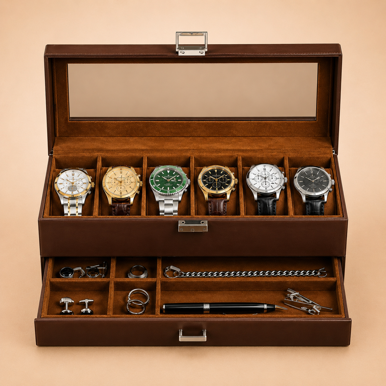 Organizer, 6 Slot Watch Box,