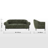 Chelsea velvet fabric 2 Seater Sofa