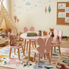 Cherry Puff Kids 4 Seater Round Table & Butterfly Chair Set