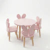 Cherry Puff Kids 4 Seater Round Table & Butterfly Chair Set