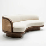 Cherryville Solid Wood 3 Seater Rattan Sofa