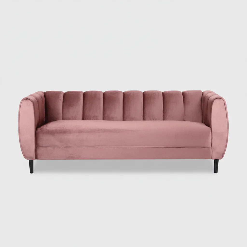 Elizabeth Premium Fabric 4 Seater Sofa ( Pink )