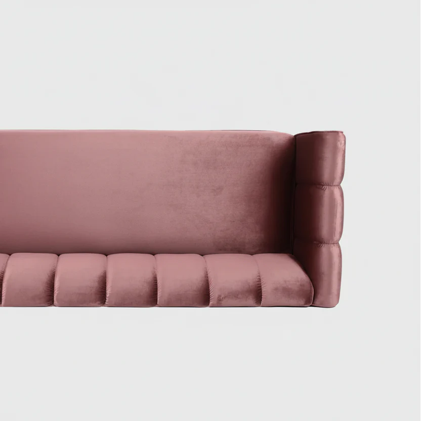 Elizabeth Premium Fabric 4 Seater Sofa ( Pink )