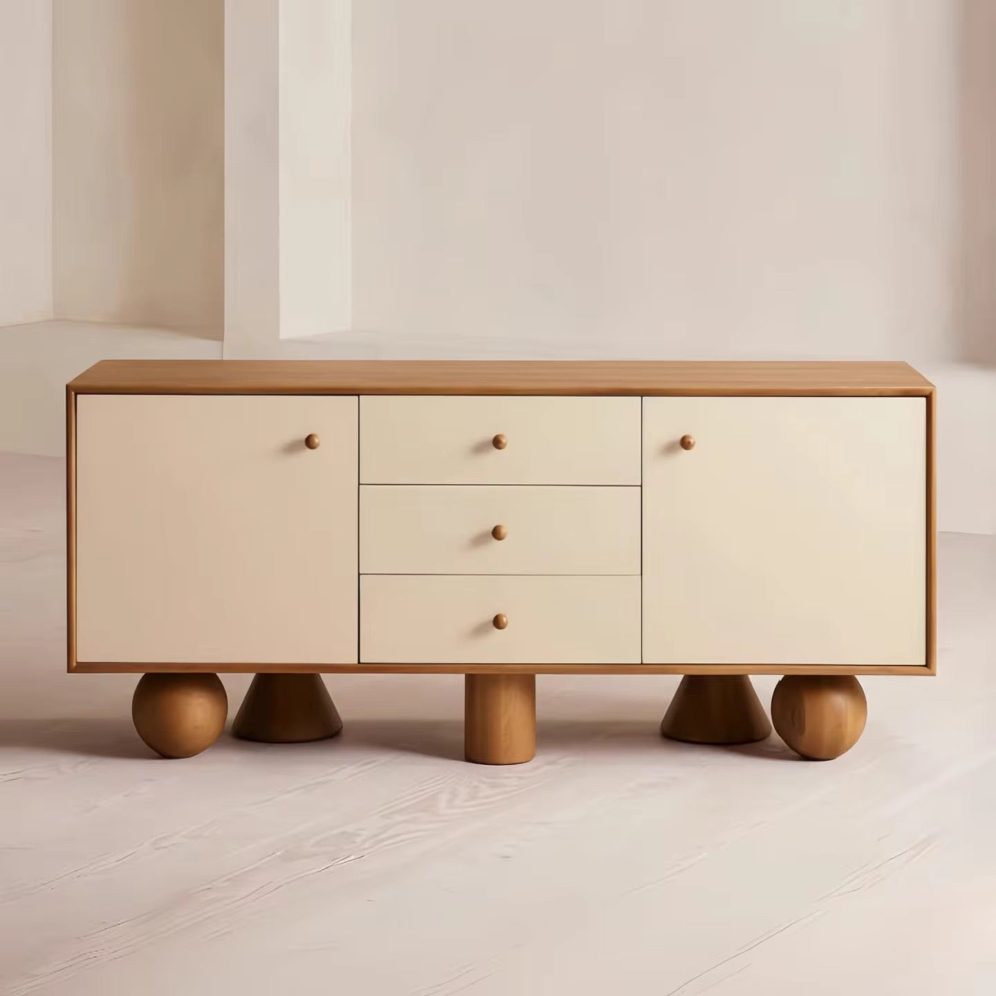 Luxury Beige Liora Storage Console Pune