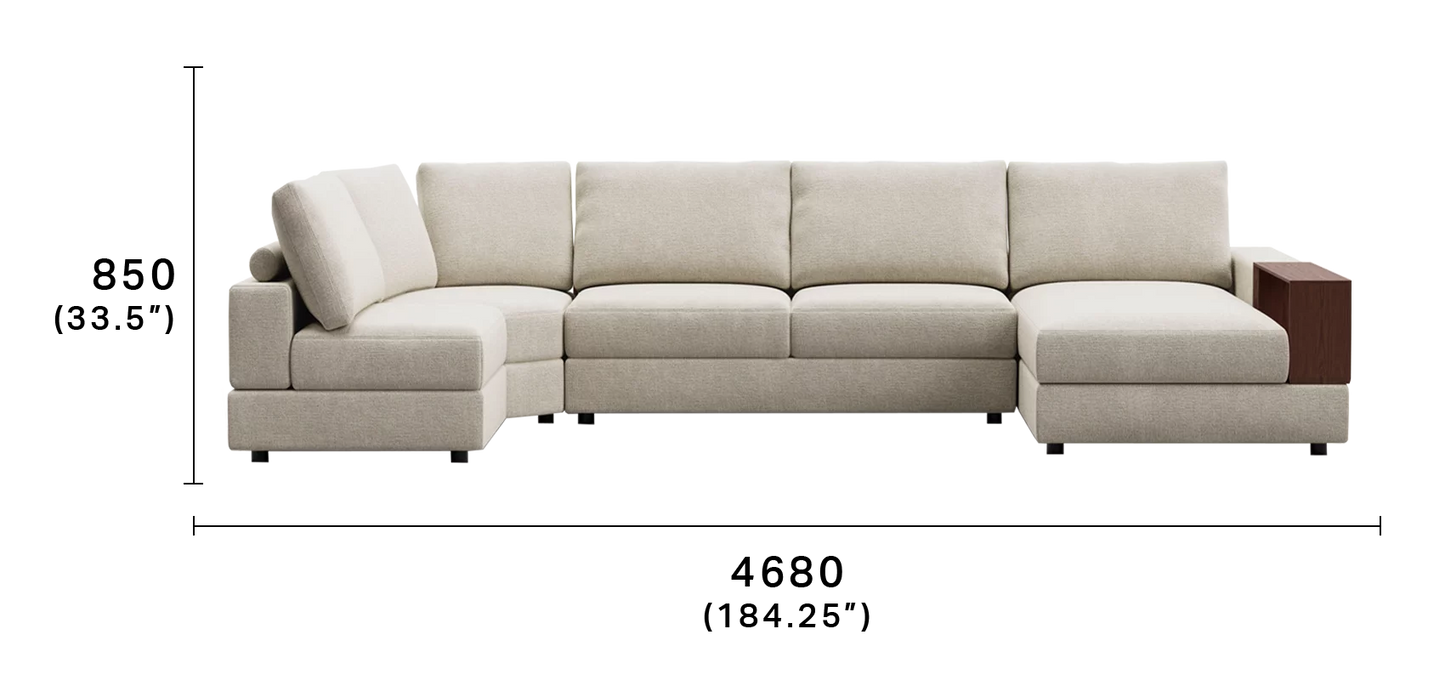 Jasper Sectional Curve U Shape Sofa