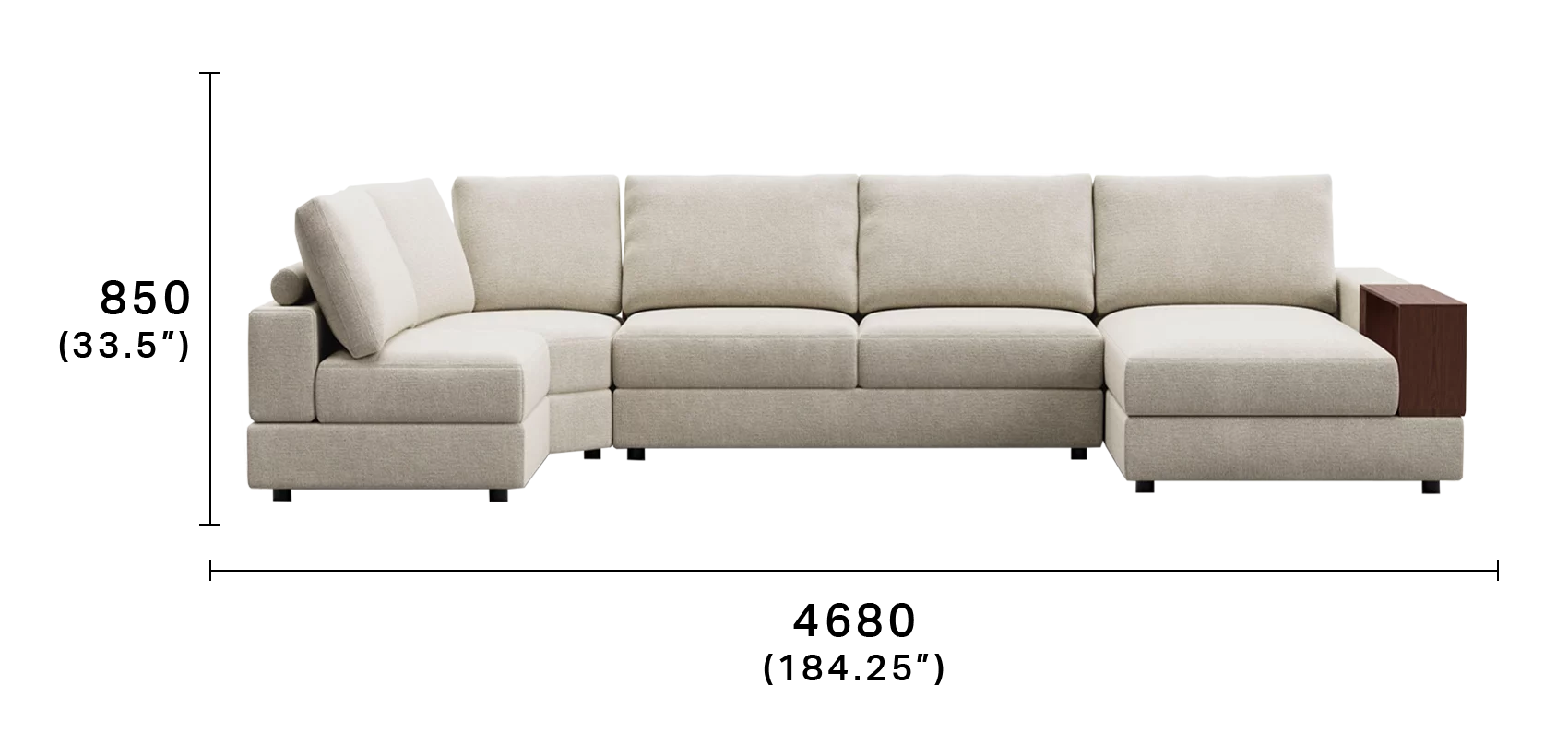 Jasper Sectional Curve U Shape Sofa