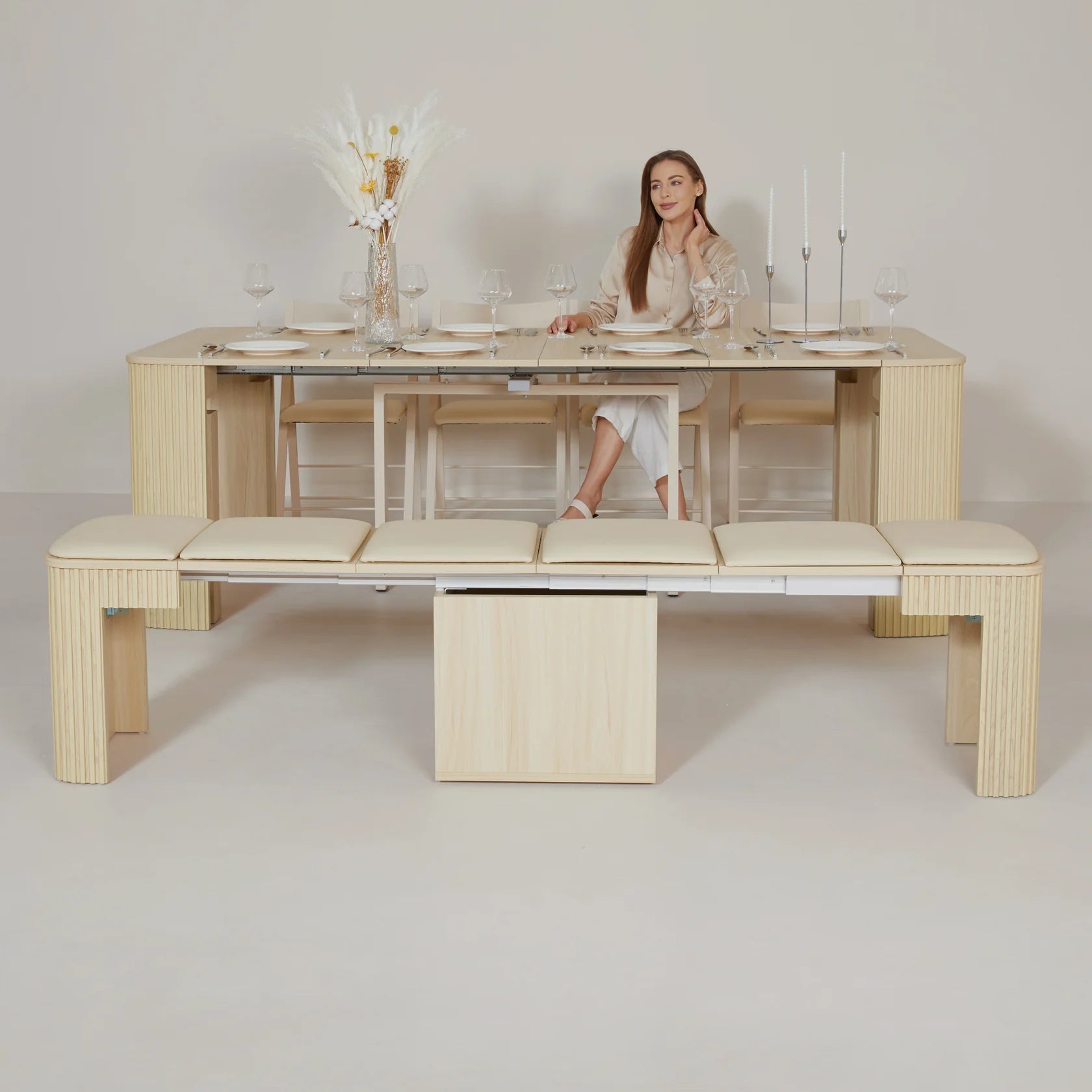 Ultimate Junior Curve - Extending Dining Set