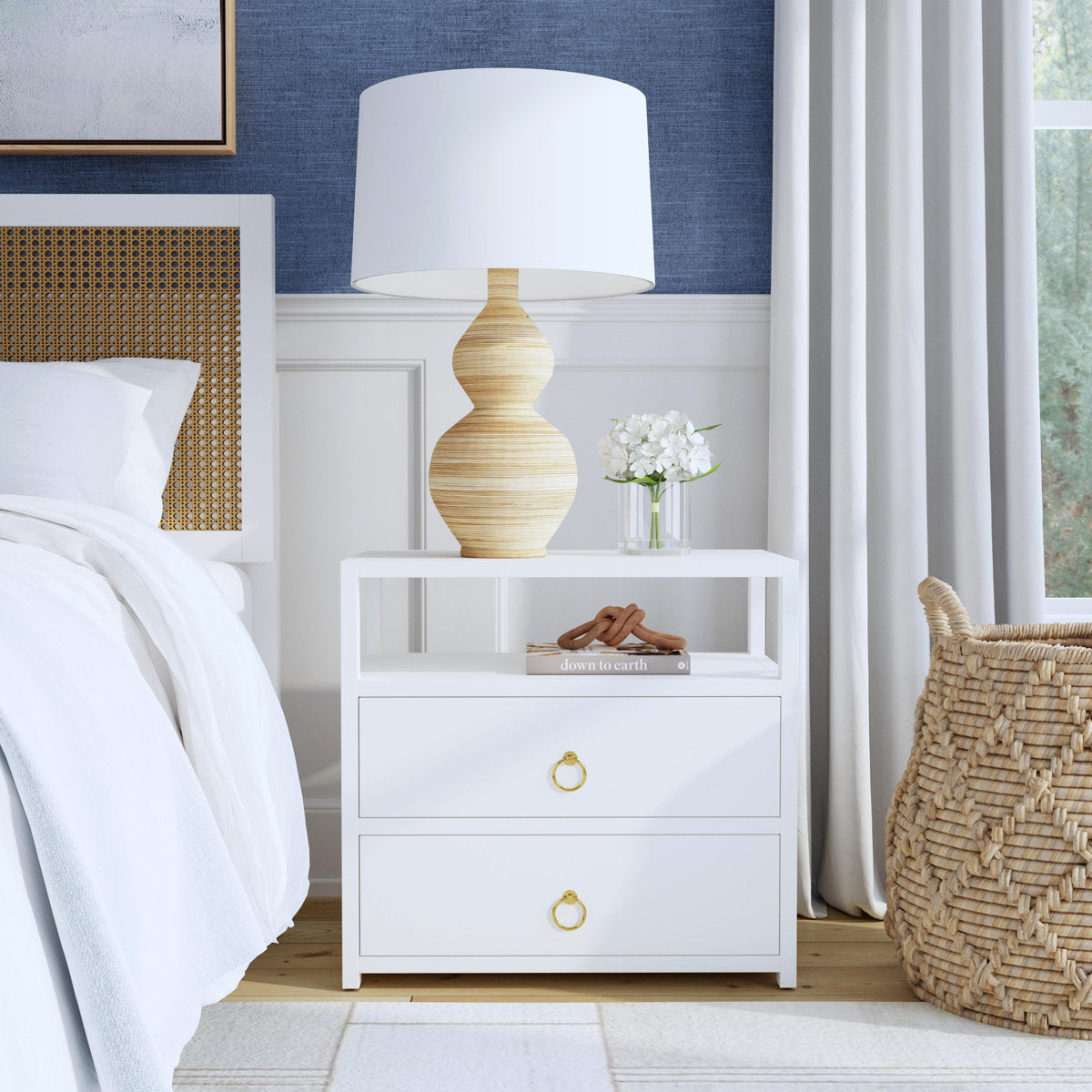 Lark 2 Drawer Wide Nightstand