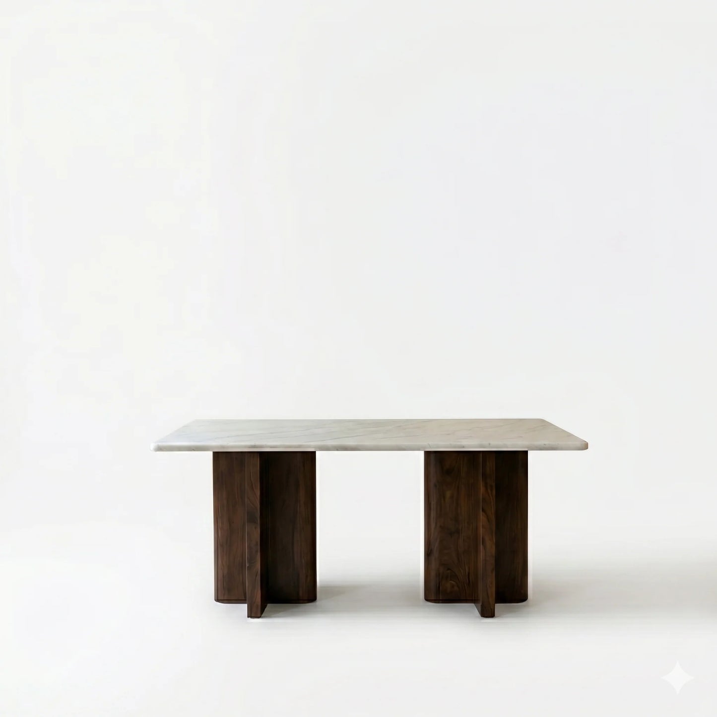 Londrina Solid Wood And Marble Dining Table Set