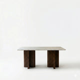 Londrina Solid Wood And Marble Dining Table Set