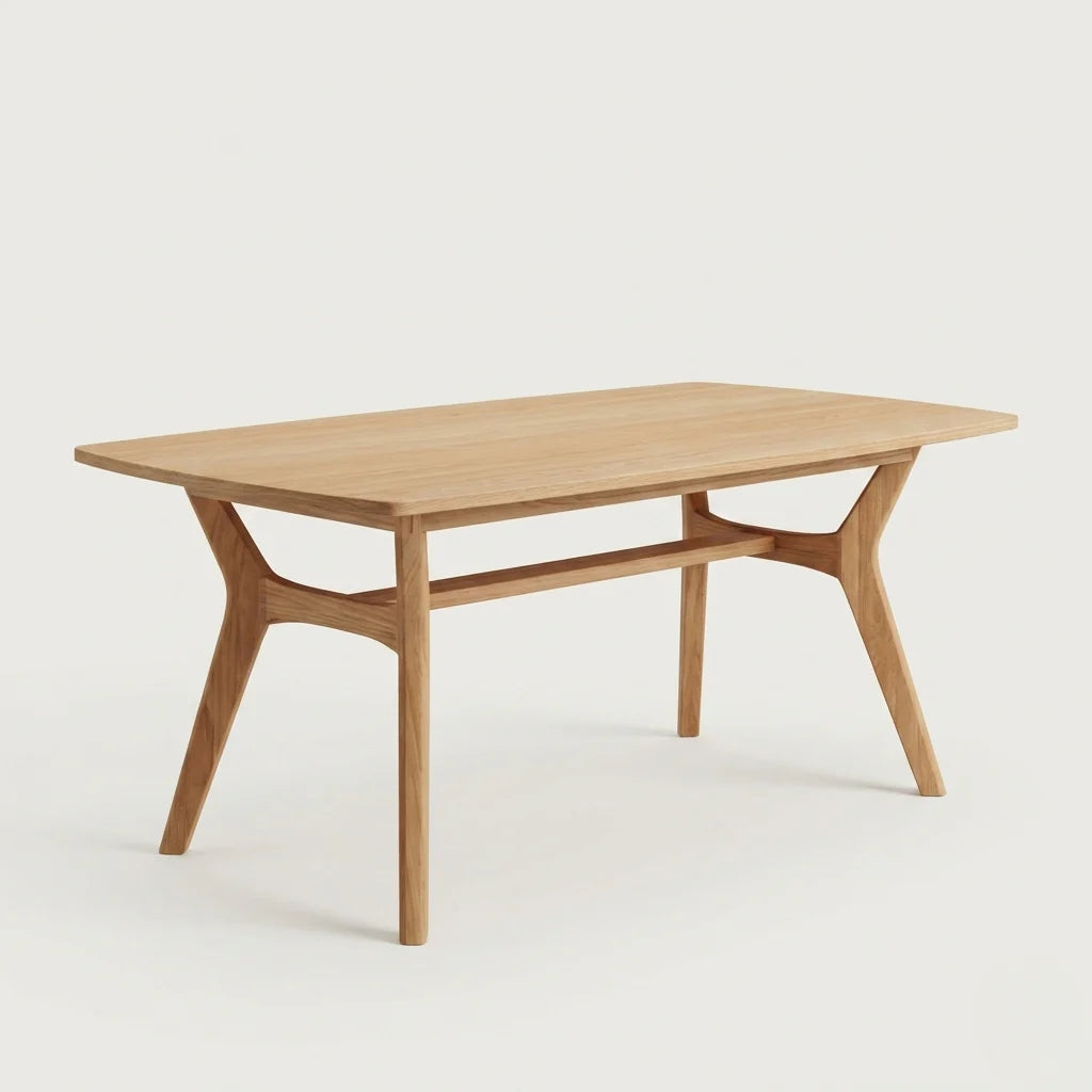 Mariko Rattan Solid Wood Dining Table Set