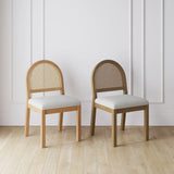 Mariko Rattan Solid Wood Dining Table Set
