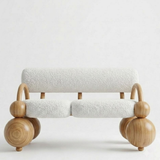 Mello Curve Solid Wood & Boucle Sofa